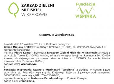 Umowa o współpracy z Zarządem Zieleni Miejskiej